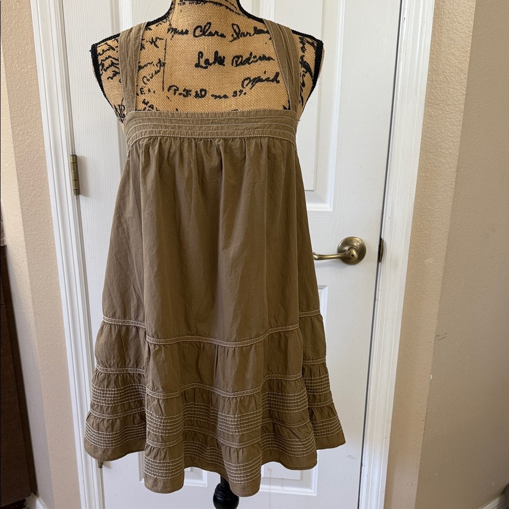 Anthropologie Olive Tiered Smocked-Strap Midi Dress